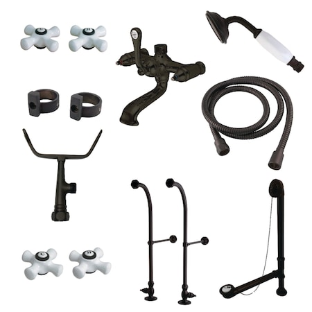 Kingston Brass CCK5175PX Freestanding Clawfoot Tub Faucet Combo, Oil Rubbed Bronze CCK5175PX